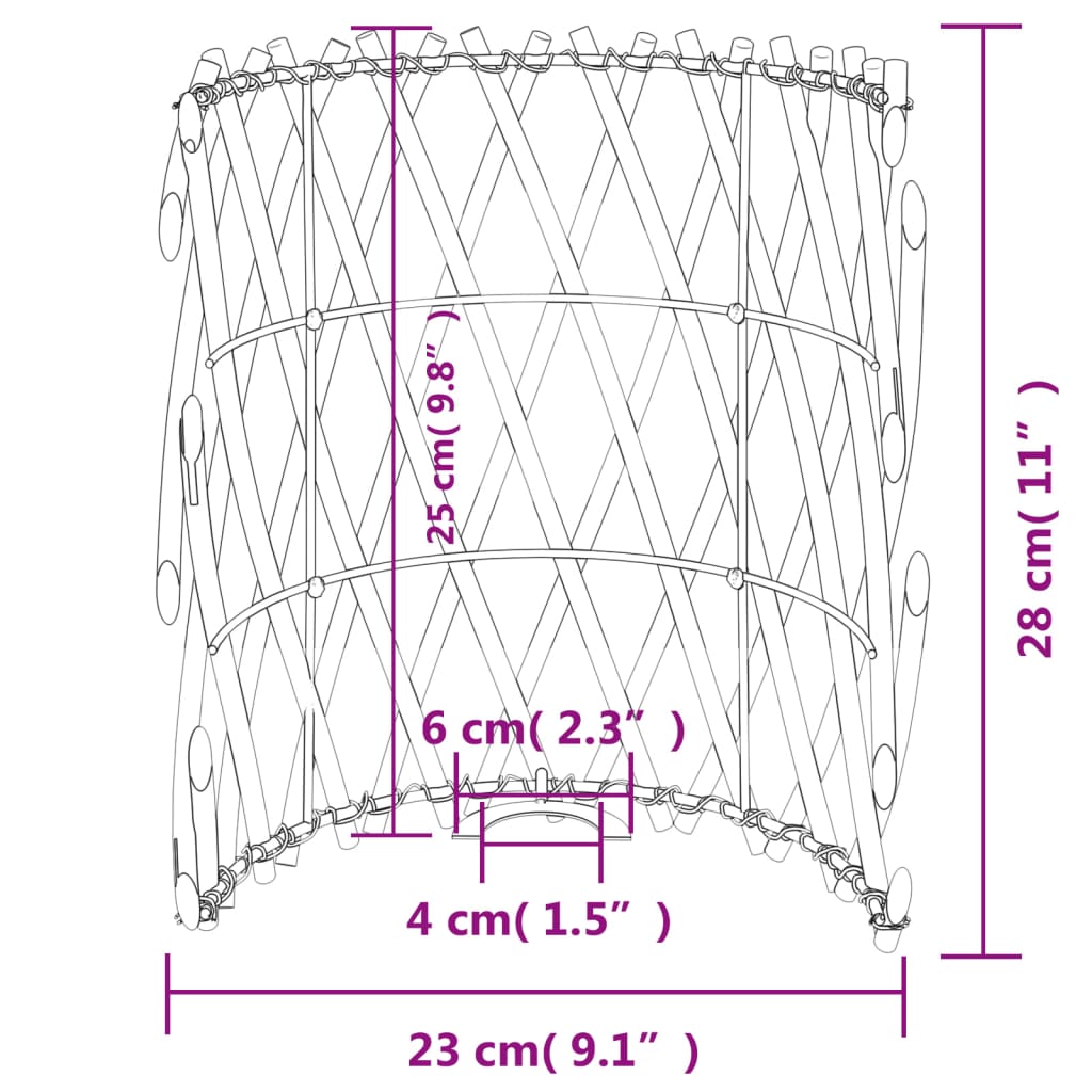 vidaXL Καπέλο Φωτιστικού Ø23x28 εκ. από Wicker - Image 10