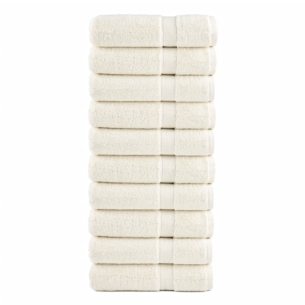 vidaXL Πετσέτες Χεριών Premium SOLUND 10Τ Κρεμ 50x100εκ 600 γρ/μ² - Image 2