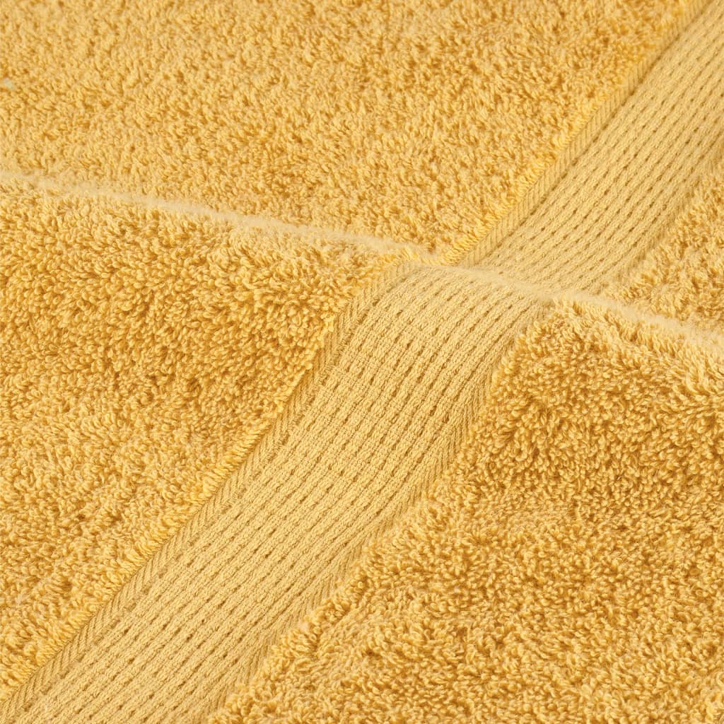 vidaXL Πετσέτες Premium Σετ 8 Τεμ. SOLUND Χρυσό 600 γρ/μ² - Image 6