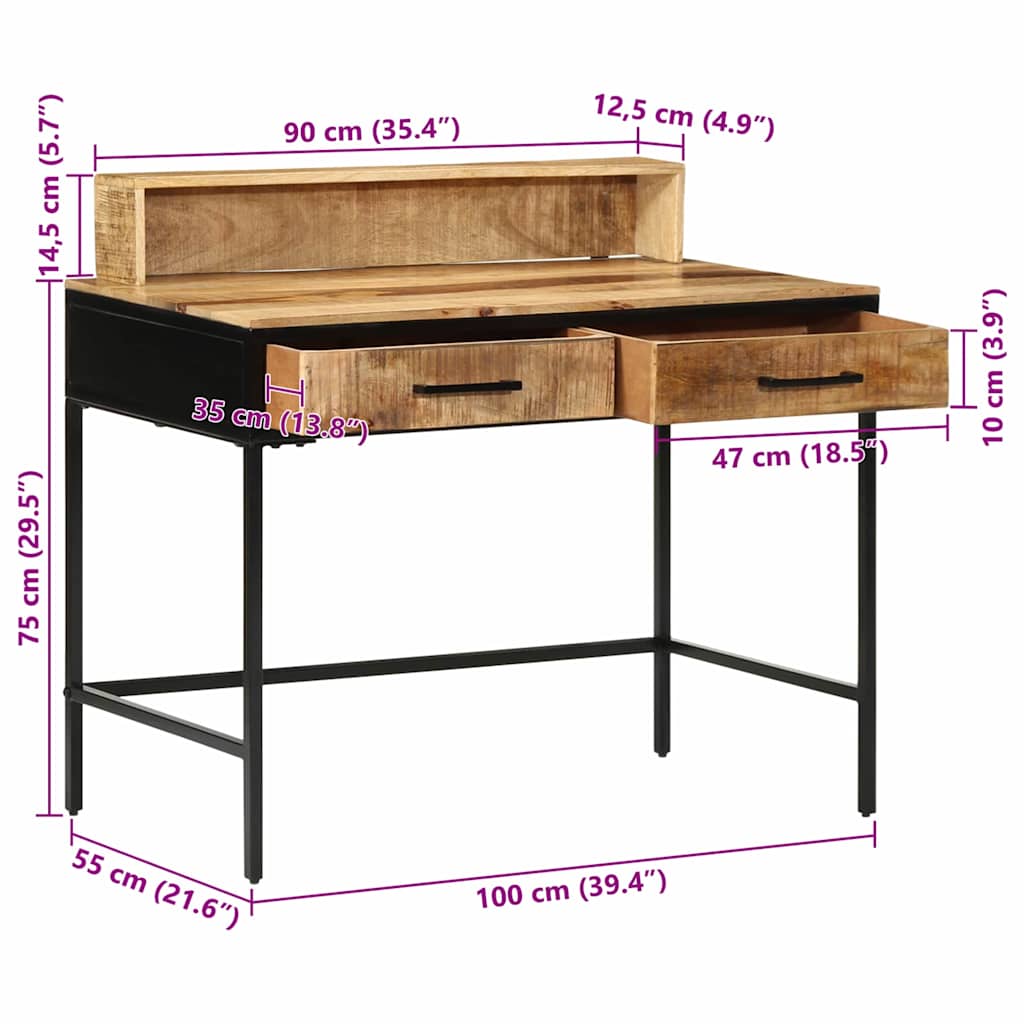 vidaXL Τραπέζι κονσόλας Καφέ 100 x 55 x 89.5 εκ. - Image 16