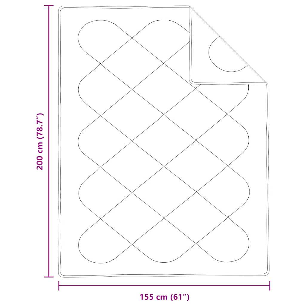 vidaXL Καλοκαιρινό Παπλωματοθήκη 200 x 155 x 3 εκ Καλοκαίρι Λευκό - Image 10