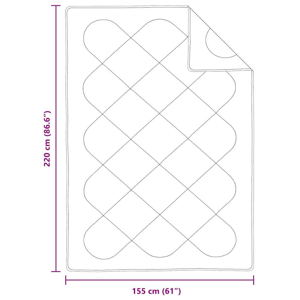 vidaXL Καλοκαιρινό Παπλωματοθήκη 220 x 155 x 3 εκ Καλοκαίρι Λευκό - Image 10