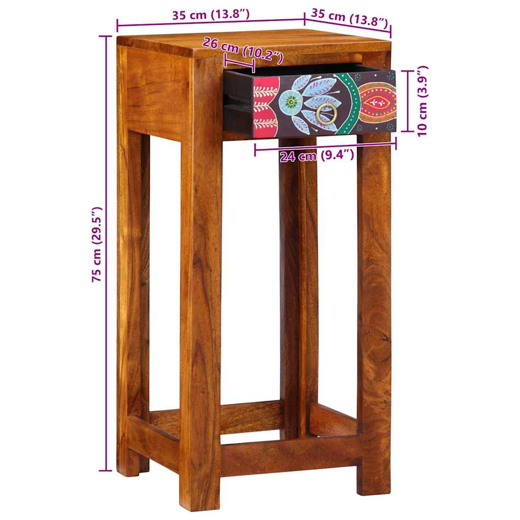 vidaXL Φλοράλ Τραπέζι Τέλους Καφέ 35 x 35 x 75 εκ. - Image 13