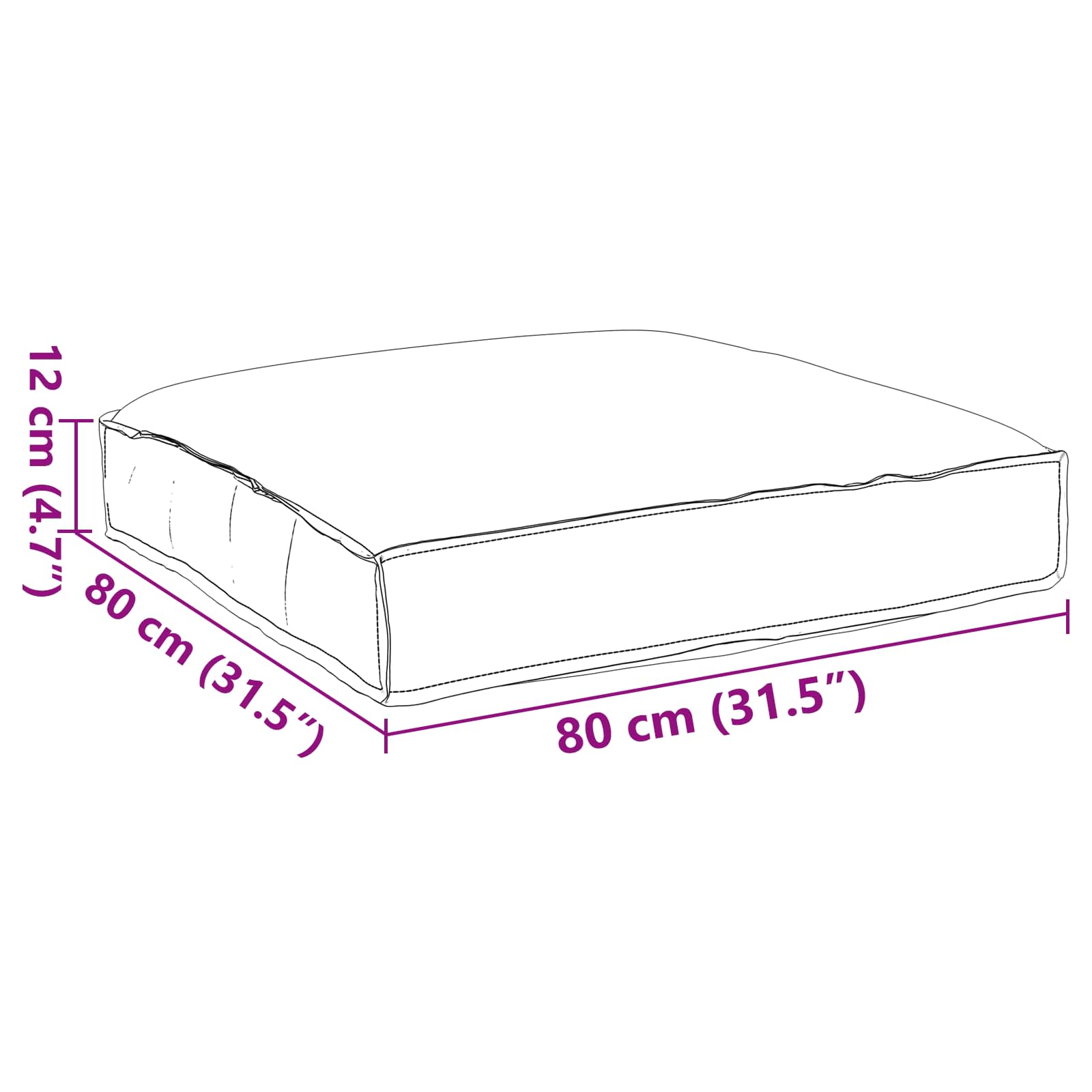 vidaXL Μαξιλάρι Ύφασμα Όξφορντ Κόκκινο 80 x 80 x 12 cm - Image 6