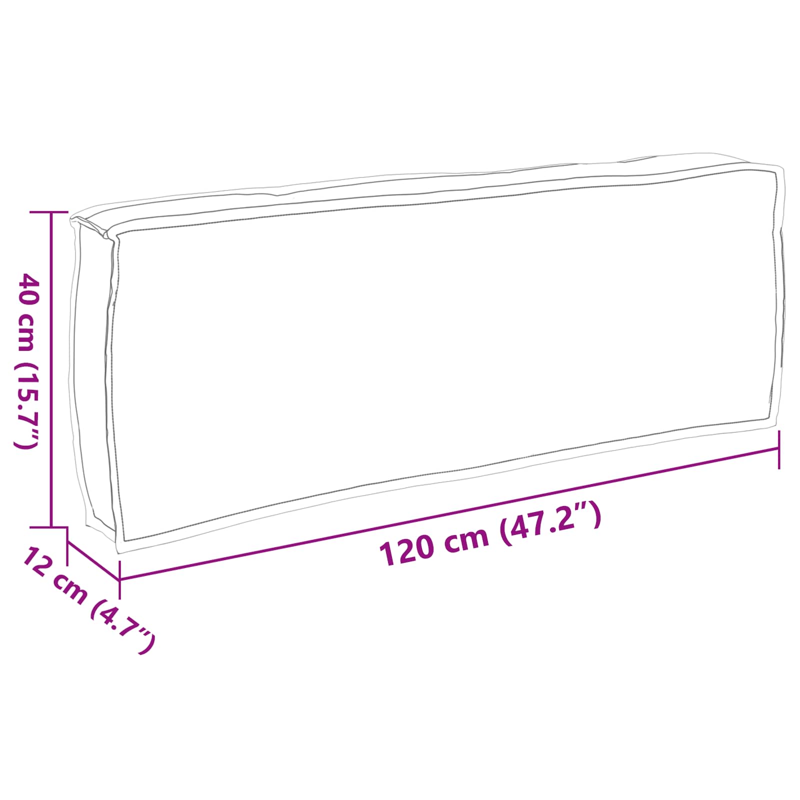 vidaXL Μαξιλάρι Ύφασμα Όξφορντ Ανθρακί 120 x 40 x 12 cm - Image 6