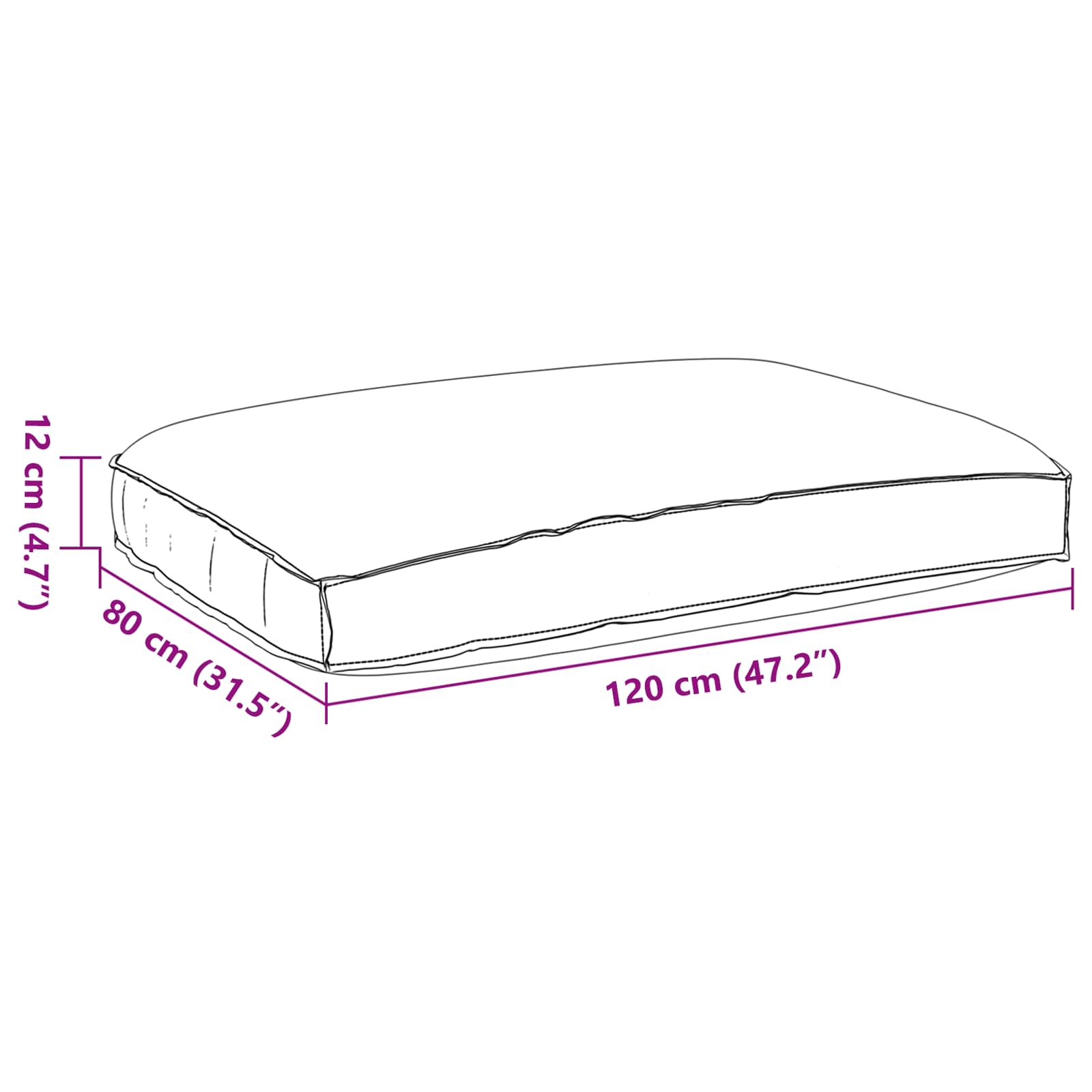 vidaXL Μαξιλάρι Ύφασμα Όξφορντ Πολύχρωμο 120 x 80 x 12 cm - Image 6