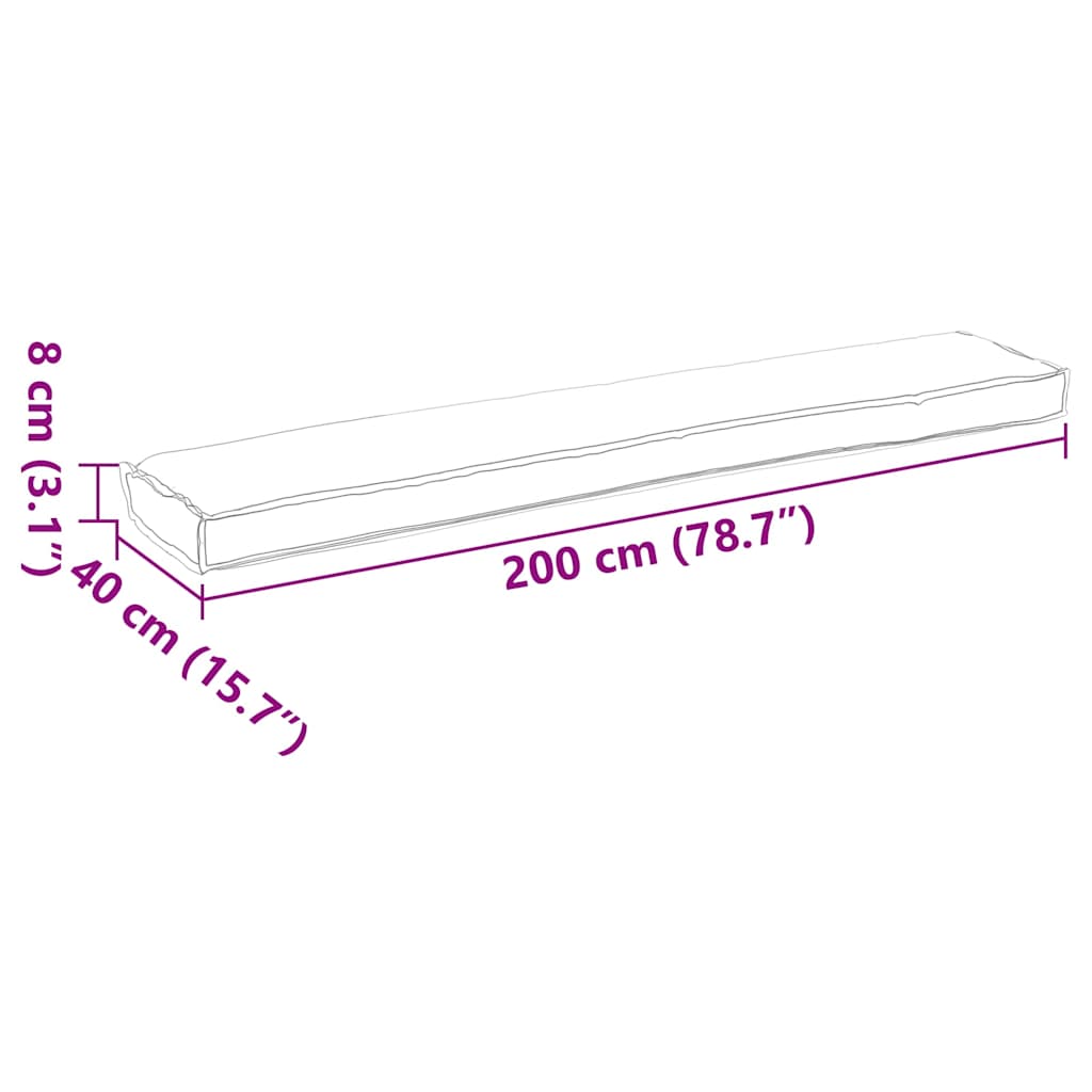 vidaXL Μαξιλάρι παλέτας Σχέδιο Φύλλου 200 x 40 x 8 εκ. Ύφασμα Οξφόρδης - Image 11
