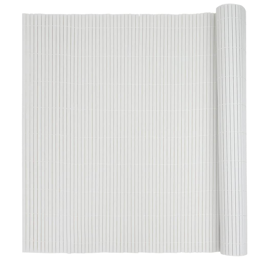 vidaXL Φράχτης Κήπου Διπλής Όψης Λευκός 1,8x5 μ. PVC - Image 5