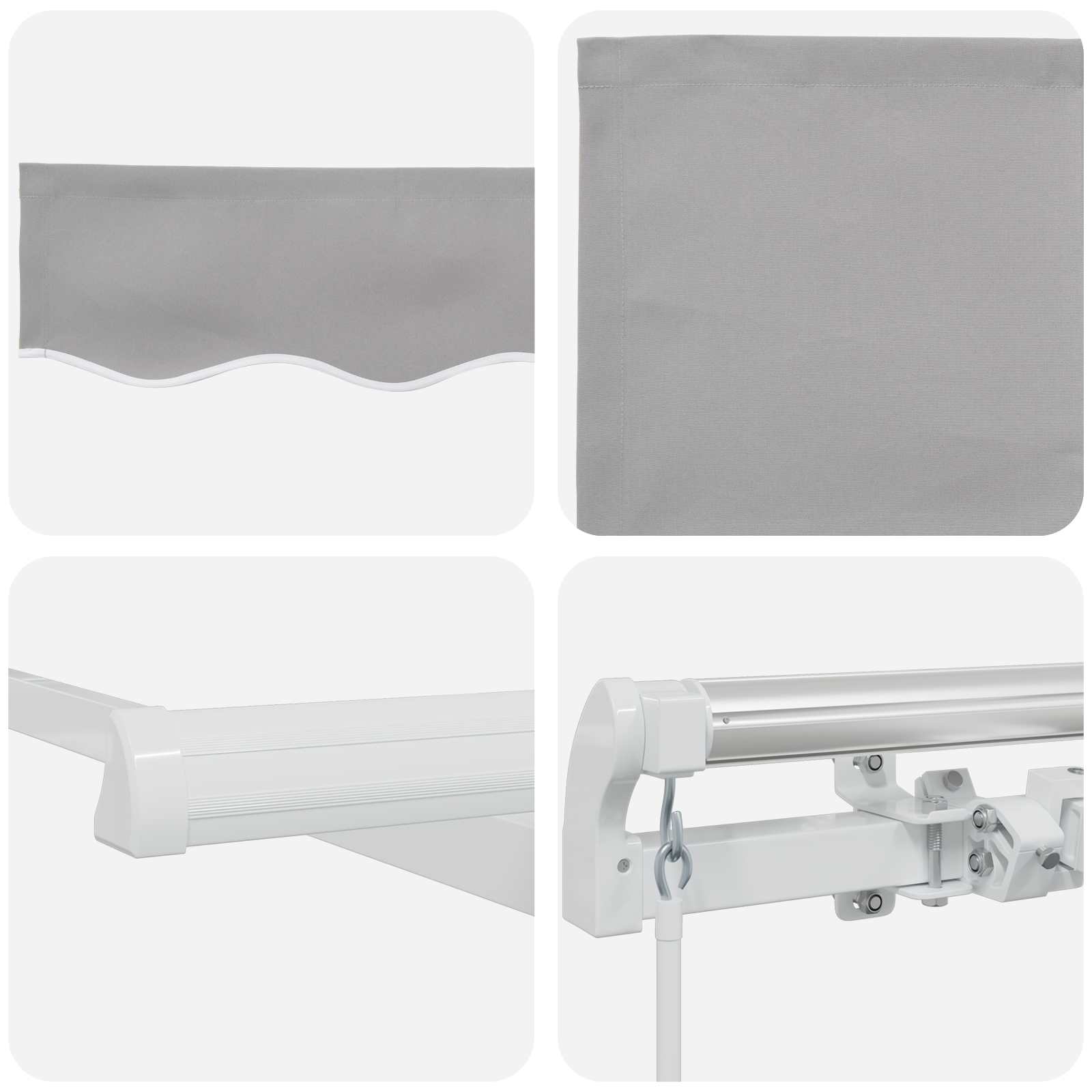 vidaXL Αναδιπλούμενη τέντα Ανοιχτό γκρι 300 x 250 x 165 εκ. - Image 6