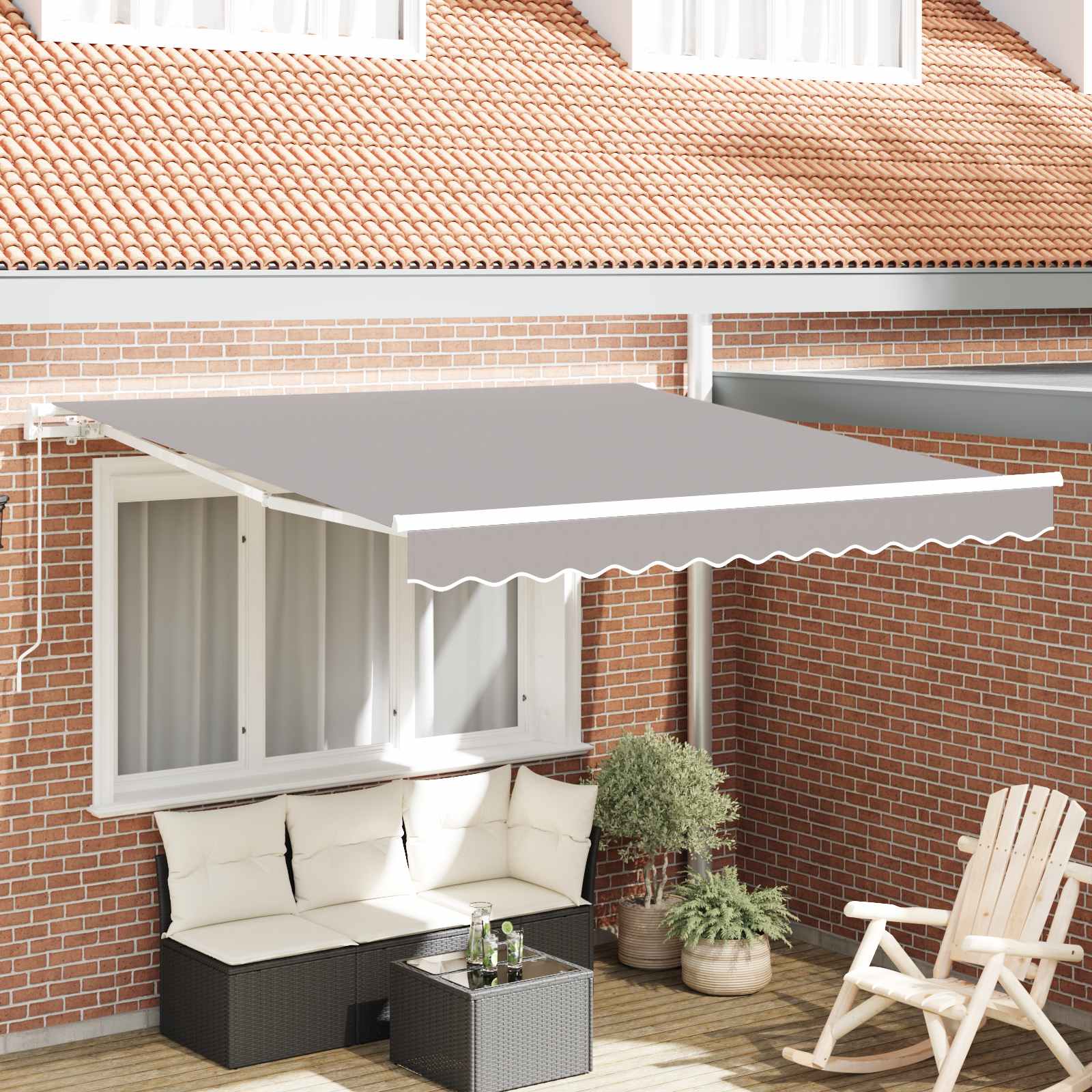vidaXL Αναδιπλούμενη τέντα Ανοιχτό γκρι 300 x 250 x 165 εκ.