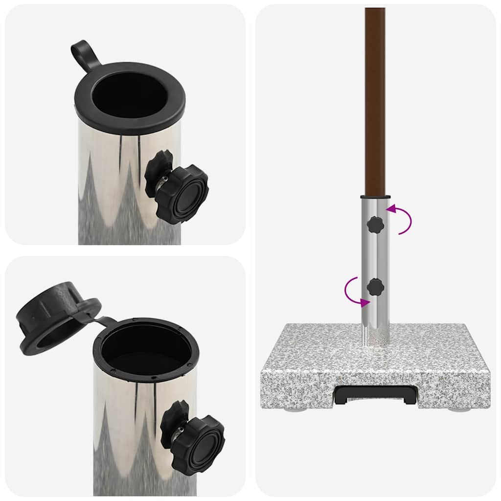 vidaXL Βάση ομπρέλας 29 kg Γκρι Γρανίτης τετράγωνο - Image 11