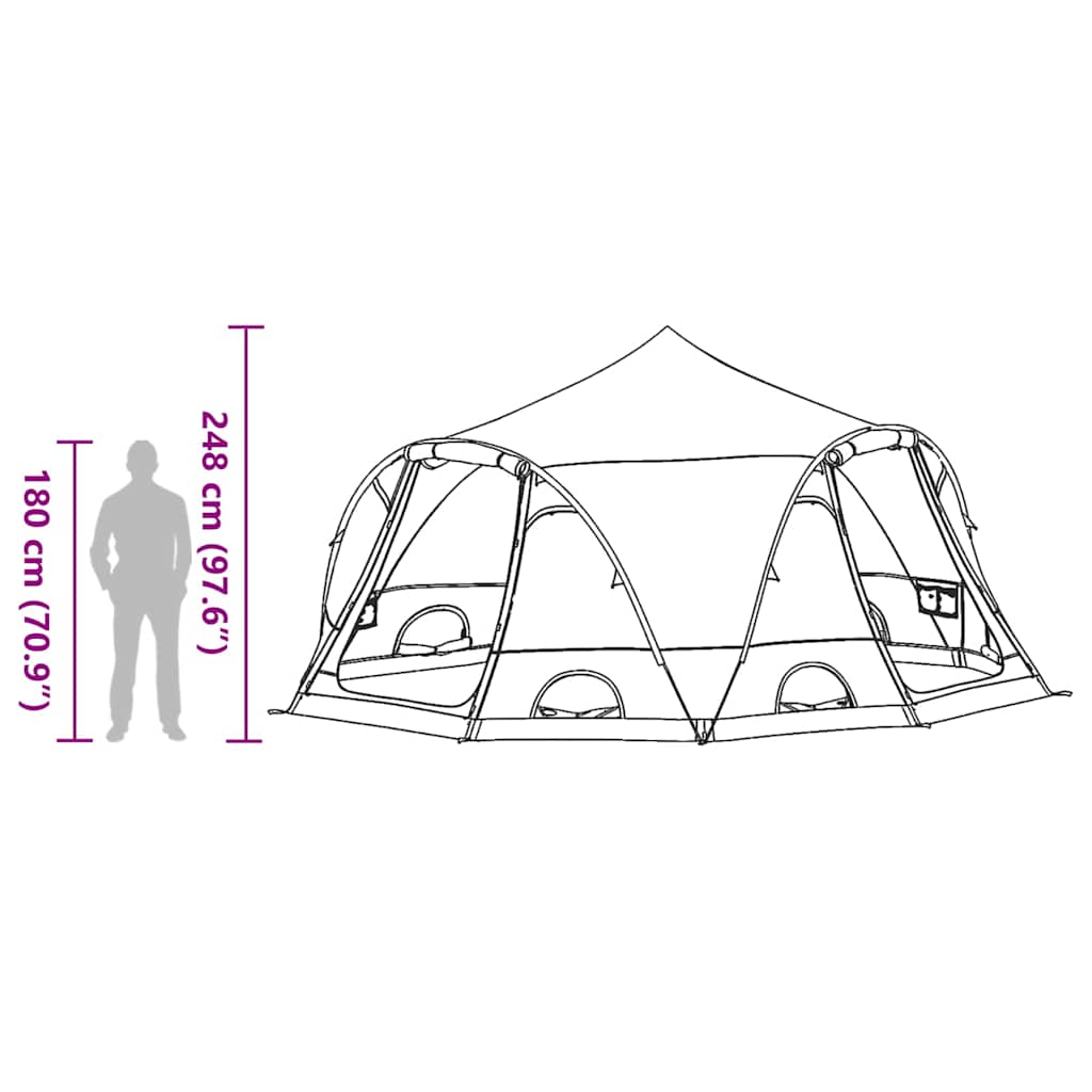 vidaXL Σκηνή Dome 4 Ατόμων 4 ατόμων Πράσινο - Image 13