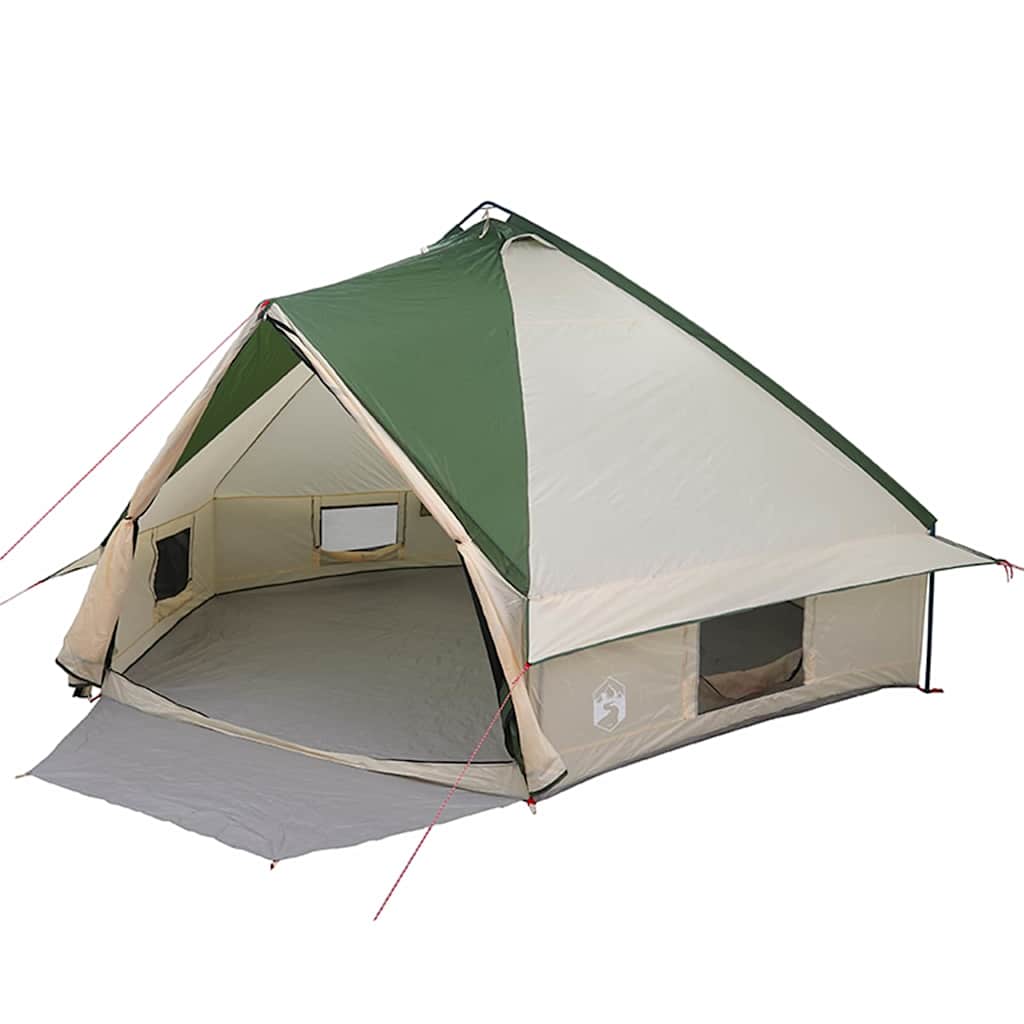 vidaXL Τέντα Teepee 10 Ατόμων 10 ατόμων Πράσινο και Λευκό - Image 2