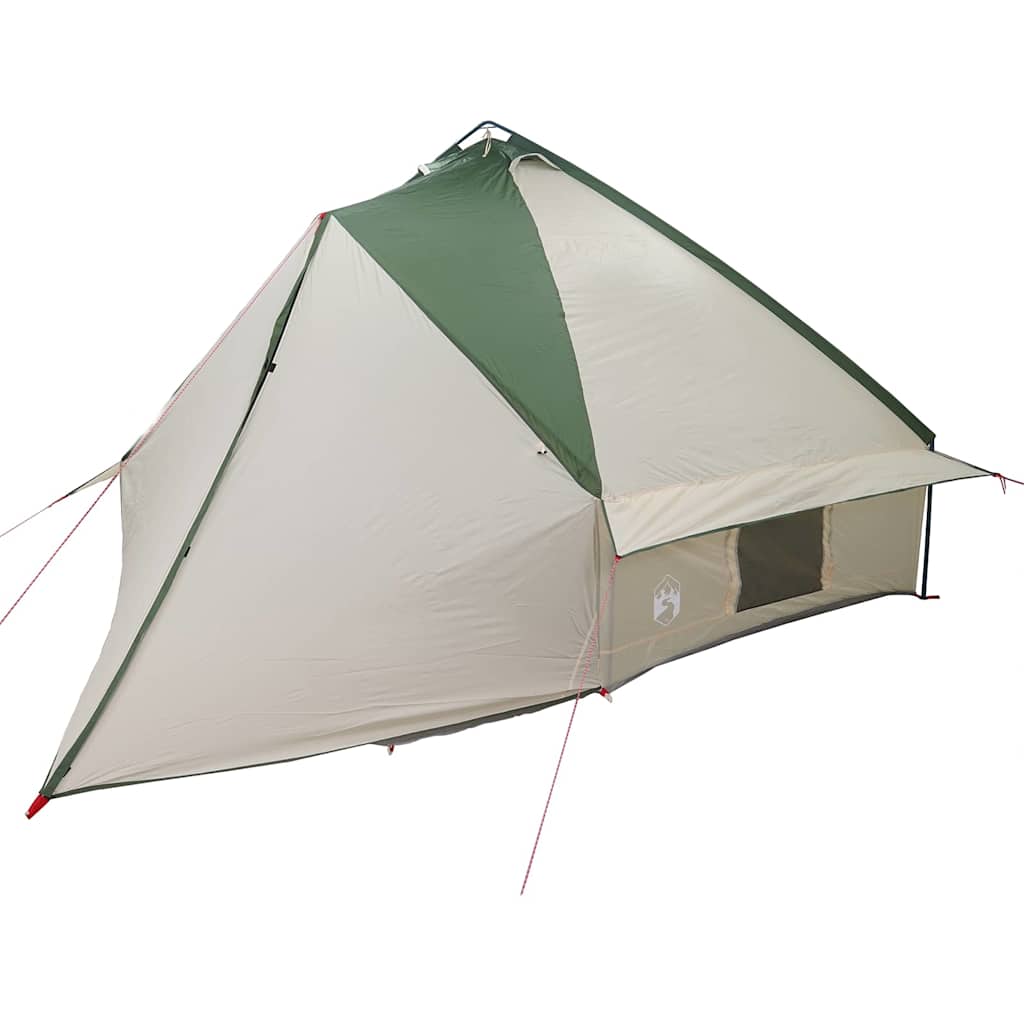 vidaXL Τέντα Teepee 10 Ατόμων 10 ατόμων Πράσινο και Λευκό - Image 4