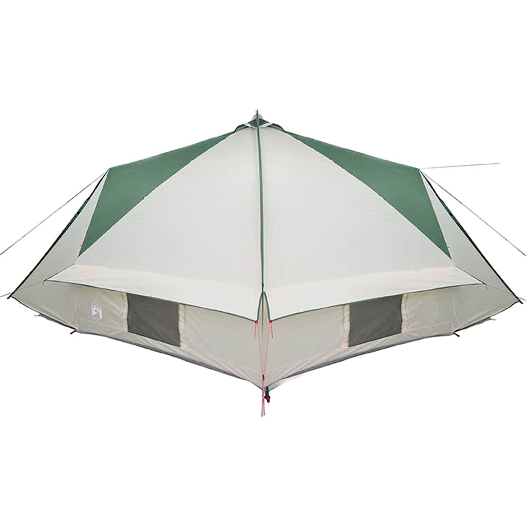 vidaXL Τέντα Teepee 10 Ατόμων 10 ατόμων Πράσινο και Λευκό - Image 6