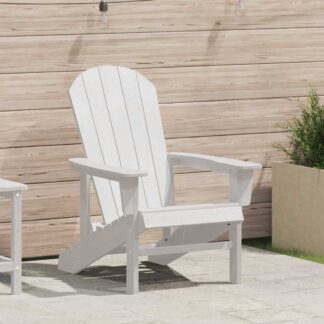 vidaXL Καρέκλα Adirondack Λευκό HDPE