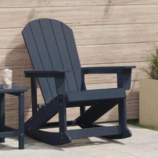 vidaXL Καθιστική Καρέκλα Ροκ Adirondack Σκούρο μπλε HDPE