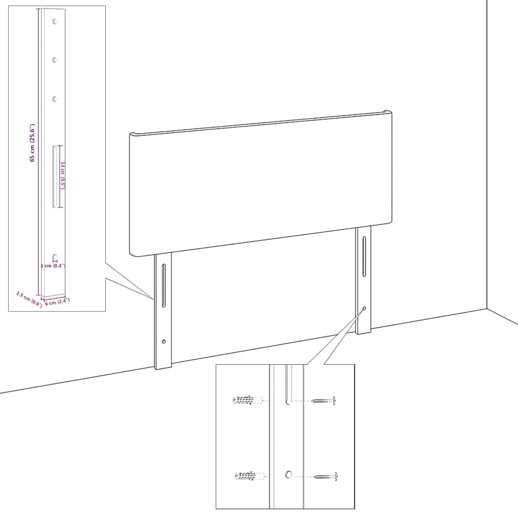 vidaXL Κεφαλάρι Σκούρο Γκρι 144 cm Βελούδο - Image 10