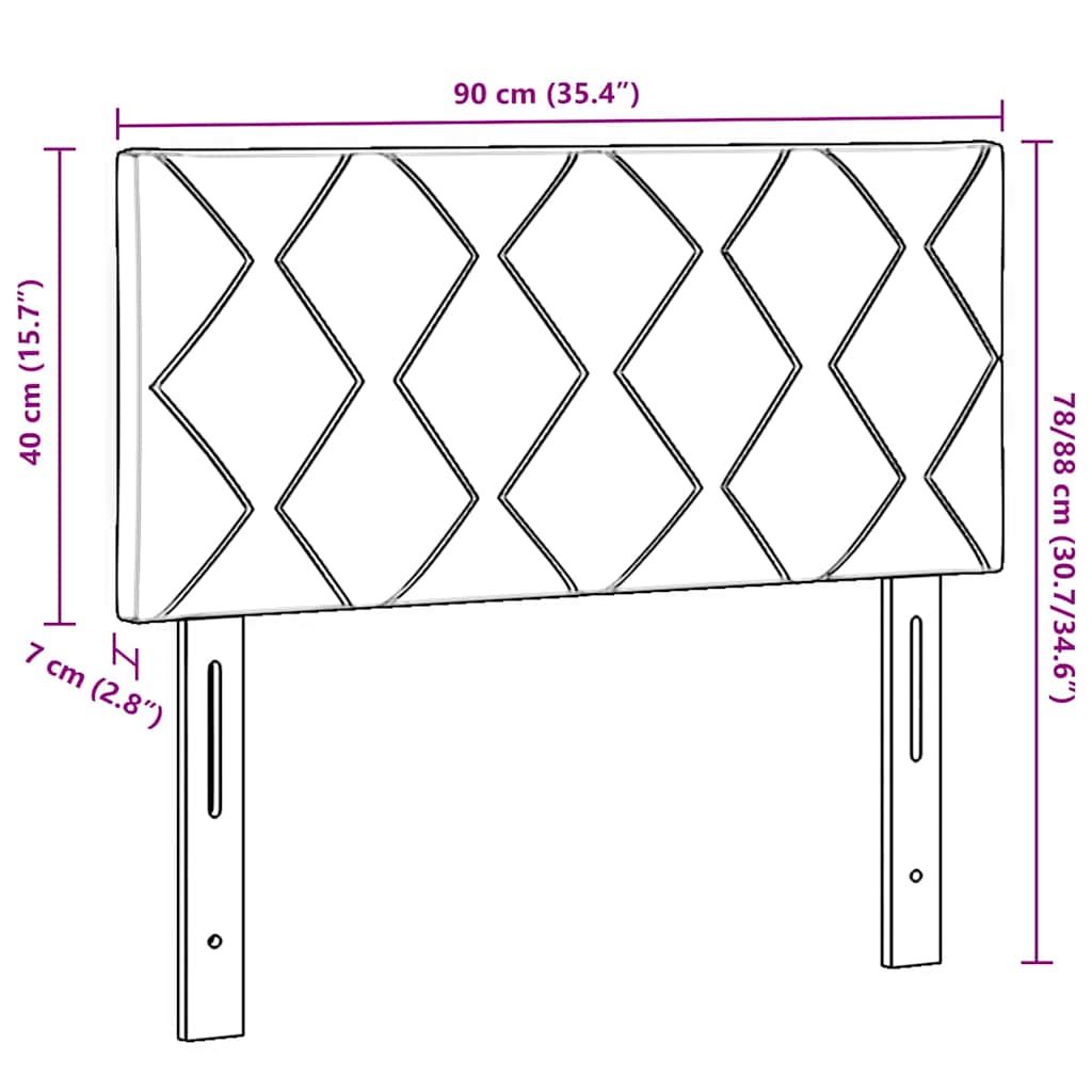 vidaXL Κεφαλάρι Μαύρο 90 cm Βελούδο - Image 9