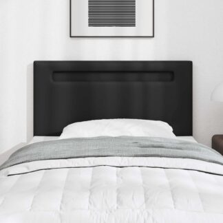 vidaXL LED κεφαλάρι Μαύρο Τεχνητό Δέρμα