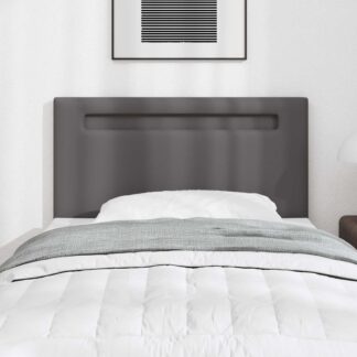 vidaXL LED κεφαλάρι Γκρι 100 cm Τεχνητό Δέρμα