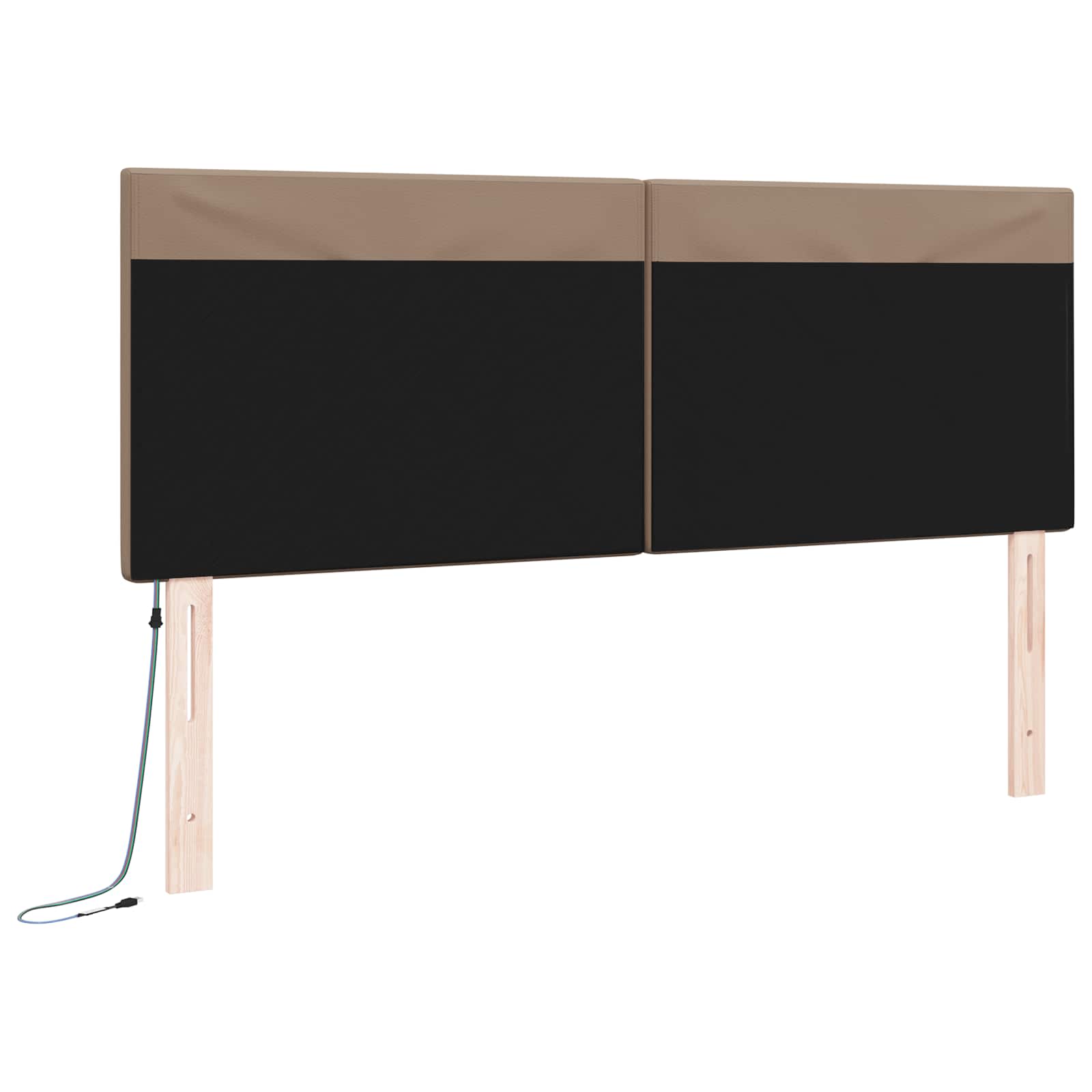 vidaXL LED κεφαλάρι Καπουτσίνο 160 cm Τεχνητό Δέρμα - Image 7