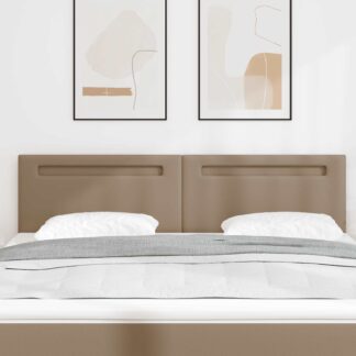 vidaXL LED κεφαλάρι Καπουτσίνο 180 cm Τεχνητό Δέρμα