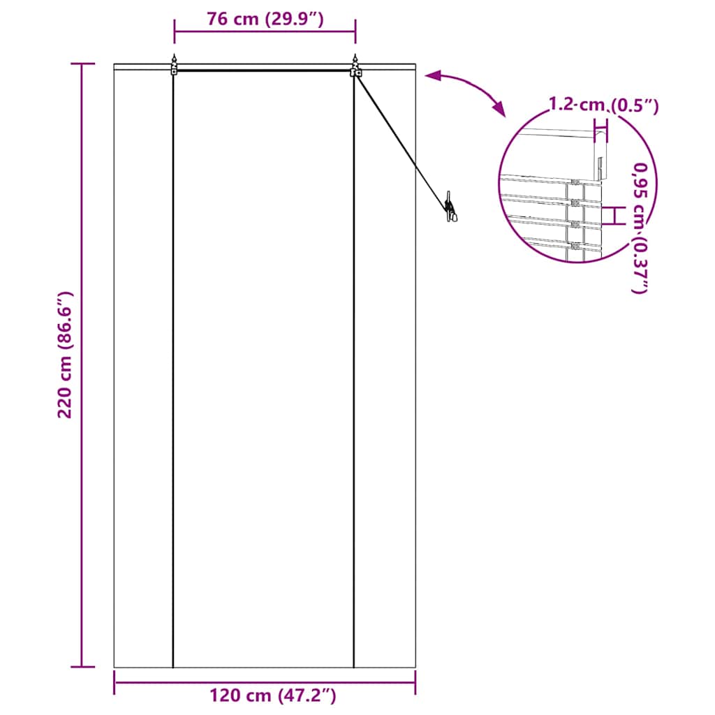 vidaXL Ρόλερ (στόρι) Καφέ 120 x 220 cm Μπαμπού - Image 15
