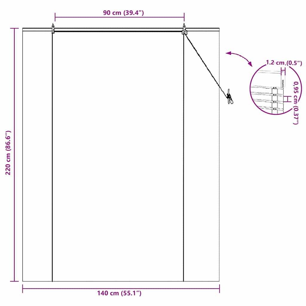 vidaXL Ρόλερ (στόρι) Καφέ 140 x 220 cm Μπαμπού - Image 15
