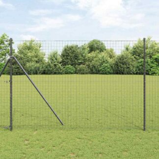 vidaXL Φράχτης Εuro 1,6 x 10 m Σίδηρος με επικάλυψη PVC Γκρι