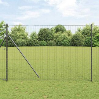 vidaXL Φράχτης Εuro 1,6 x 10 m Σίδηρος με επικάλυψη PVC Γκρι