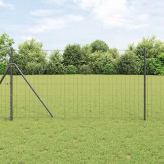 vidaXL Φράχτης Εuro 1,4 x 10 m Σίδηρος με επικάλυψη PVC Γκρι