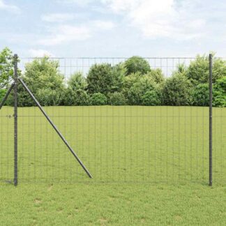 vidaXL Φράχτης Εuro 1,5 x 10 m Σίδηρος με επικάλυψη PVC Γκρι