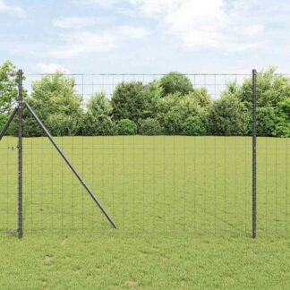 vidaXL Φράχτης Εuro 1,6 x 10 m Σίδηρος με επικάλυψη PVC Γκρι