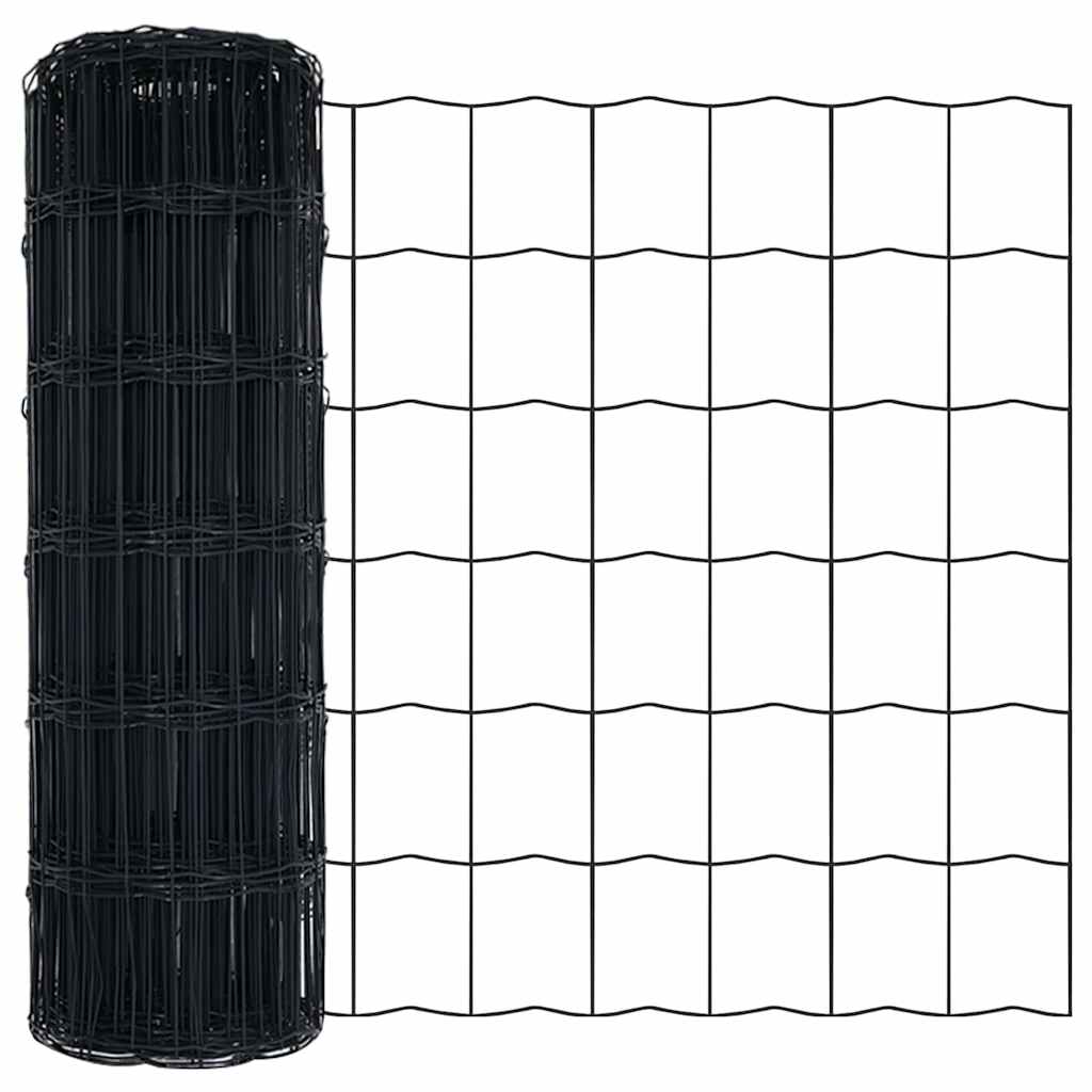vidaXL Φράχτης Εuro 0,6 x 50 μ. Σίδηρος με επικάλυψη PVC Γκρι - Image 5