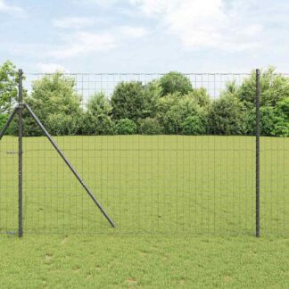 vidaXL Φράχτης Εuro 1,6 x 10 m Σίδηρος με επικάλυψη PVC Μαύρο