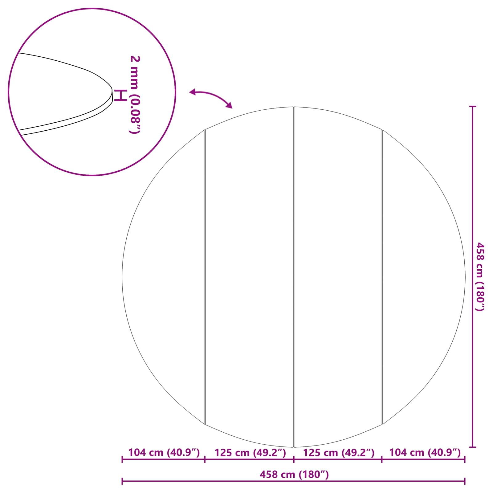vidaXL Εδαφοκάλυψη Πισίνας Ø 458 cm (2 mm) Γύρος Μη Υφαμένο Ύφασμα - Image 10