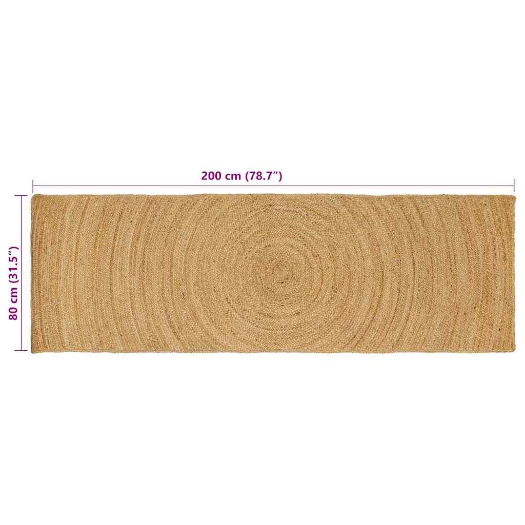 vidaXL Χαλιά χώρου Φυσικό 80 x 200 cm Γιούτα - Image 8