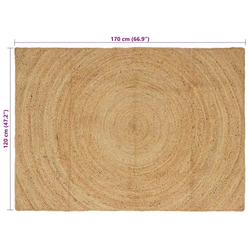 vidaXL Χαλιά χώρου Φυσικό 120 x 170 cm Γιούτα - Image 8