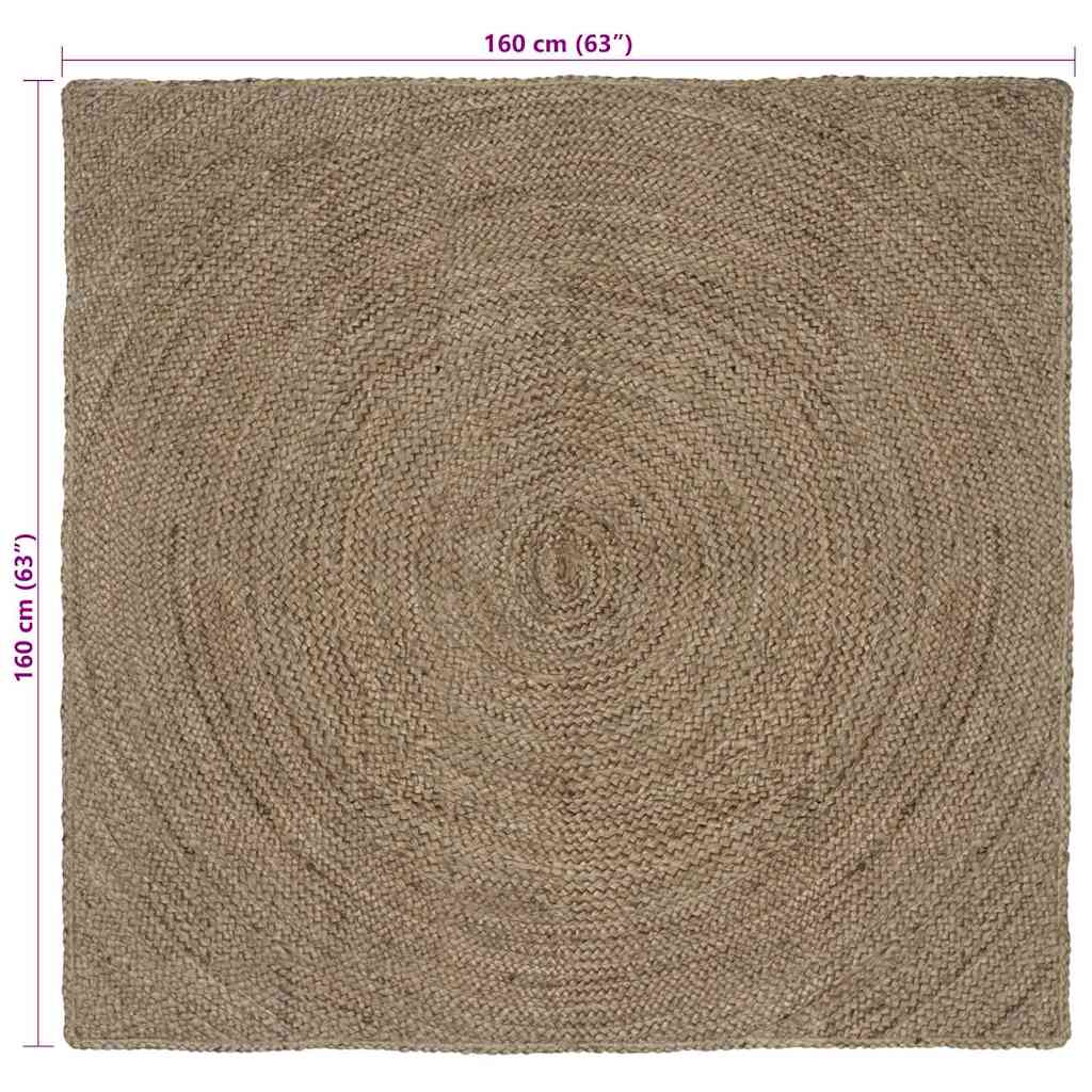 vidaXL Χαλιά χώρου Γκρι 160 x 160 cm Γιούτα - Image 7