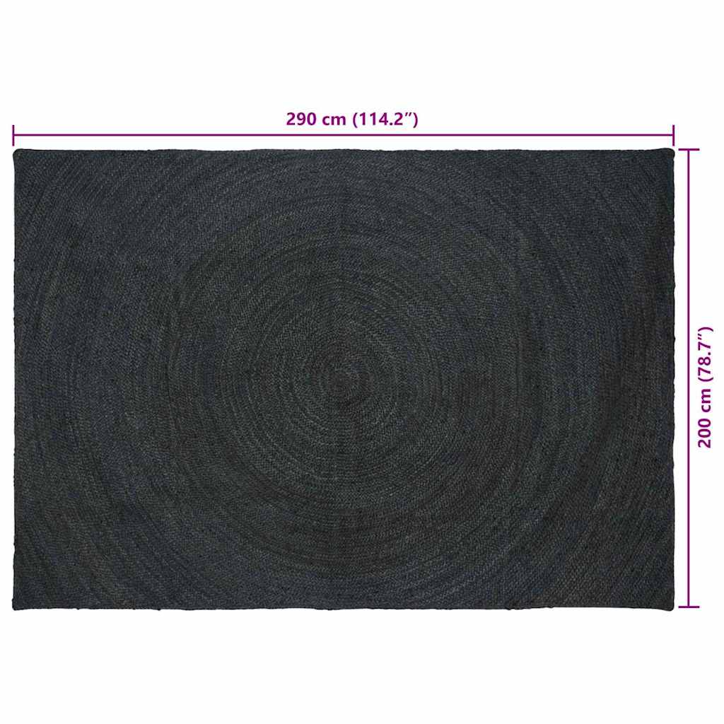 vidaXL Χαλιά χώρου Σκούρο Γκρι 200 x 290 εκ. Γιούτα - Image 9