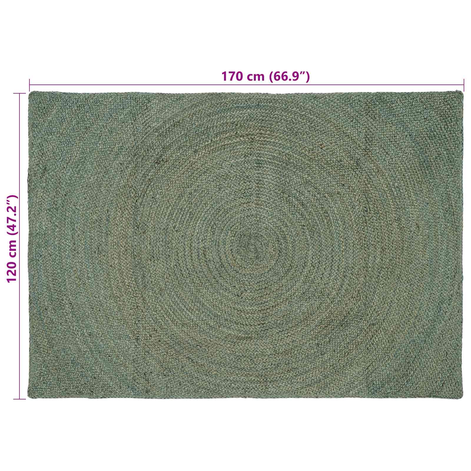 vidaXL Χαλιά χώρου Λαδί 120 x 170 cm Γιούτα - Image 7