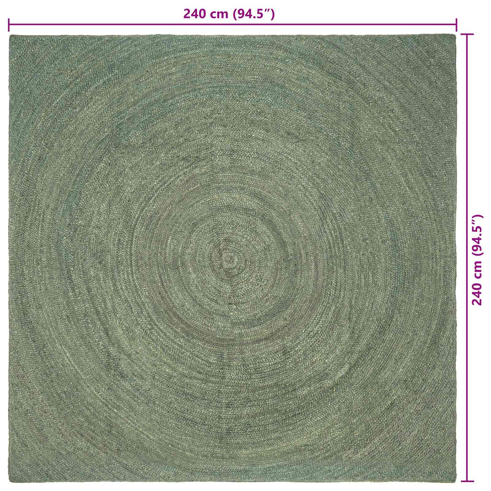 vidaXL Χαλιά χώρου Λαδί 240 x 240 cm Γιούτα - Image 7