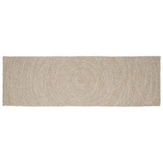 vidaXL Χαλί Περιοχής Φυσικό και Λευκό 80 x 200 cm Γιούτα