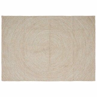 vidaXL Χαλί Περιοχής Φυσικό και Λευκό 160 x 230 cm Γιούτα