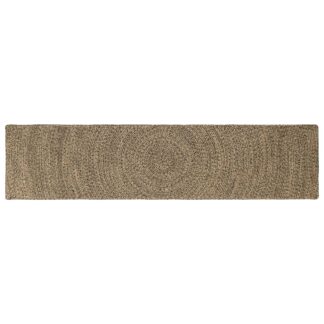 vidaXL Χαλί Περιοχής Φυσικό και Μαύρο 60 x 200 cm Γιούτα