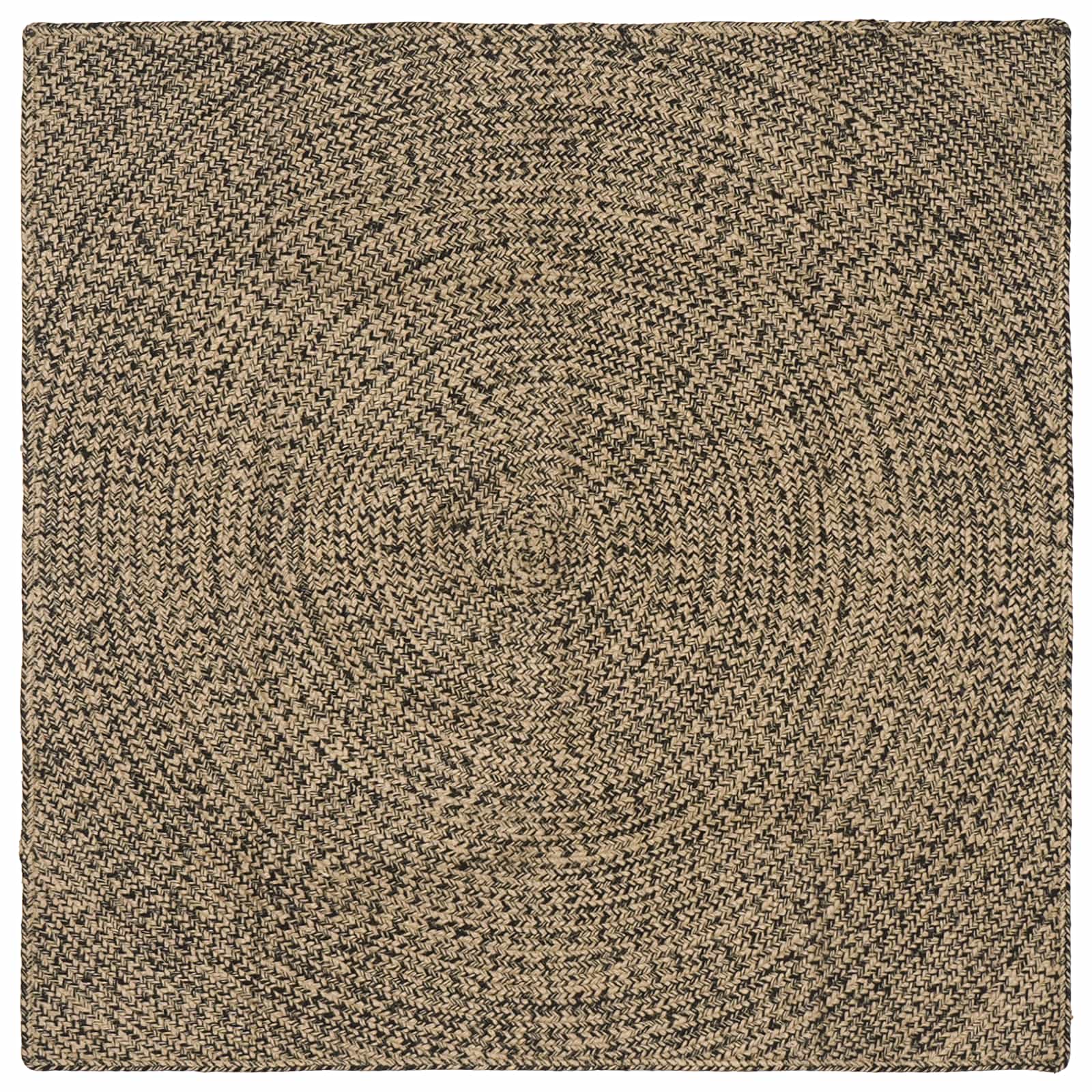 vidaXL Χαλί Περιοχής Φυσικό και Μαύρο 120 x 120 cm Γιούτα