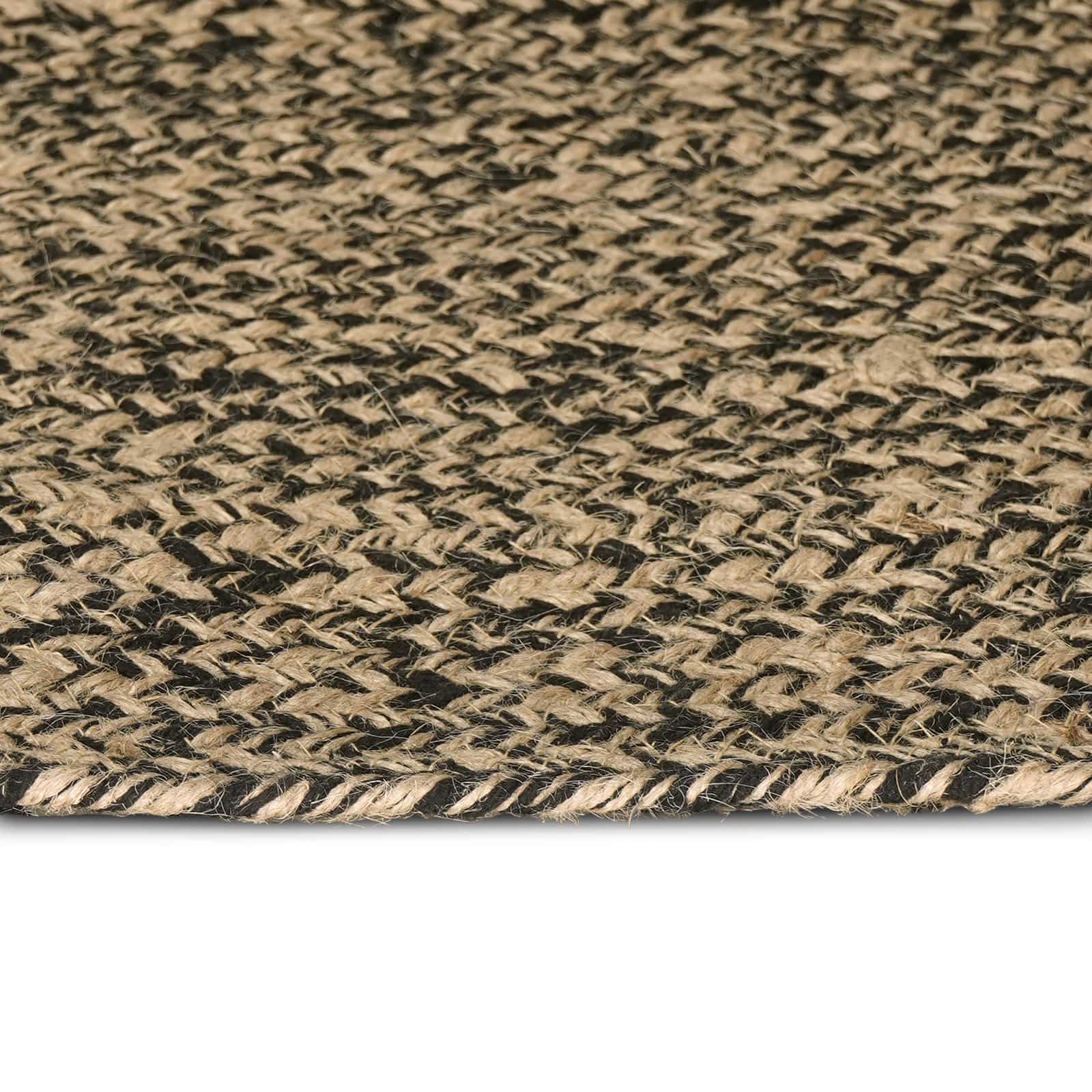 vidaXL Χαλί Περιοχής Φυσικό και Μαύρο 120 x 170 cm Γιούτα - Image 3