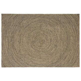 vidaXL Χαλί Περιοχής Φυσικό και Μαύρο 160 x 230 cm Γιούτα