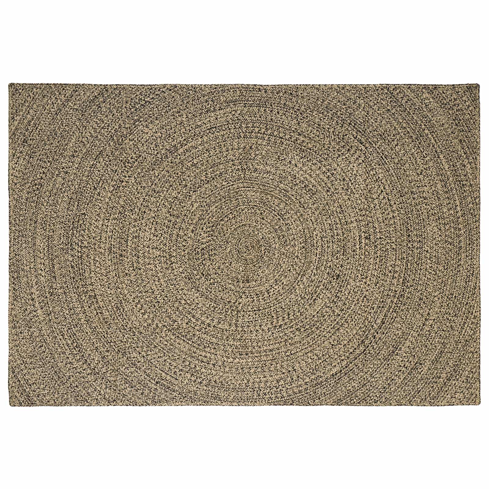 vidaXL Χαλί Περιοχής Φυσικό και Μαύρο 160 x 230 cm Γιούτα